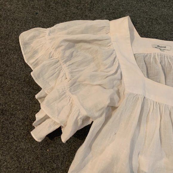 Madewell Women's White Puff Short Sleeve Blouse XS - Picture 2 of 4